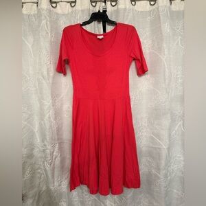 LuLaRoe Vibrant Red Midi Dress